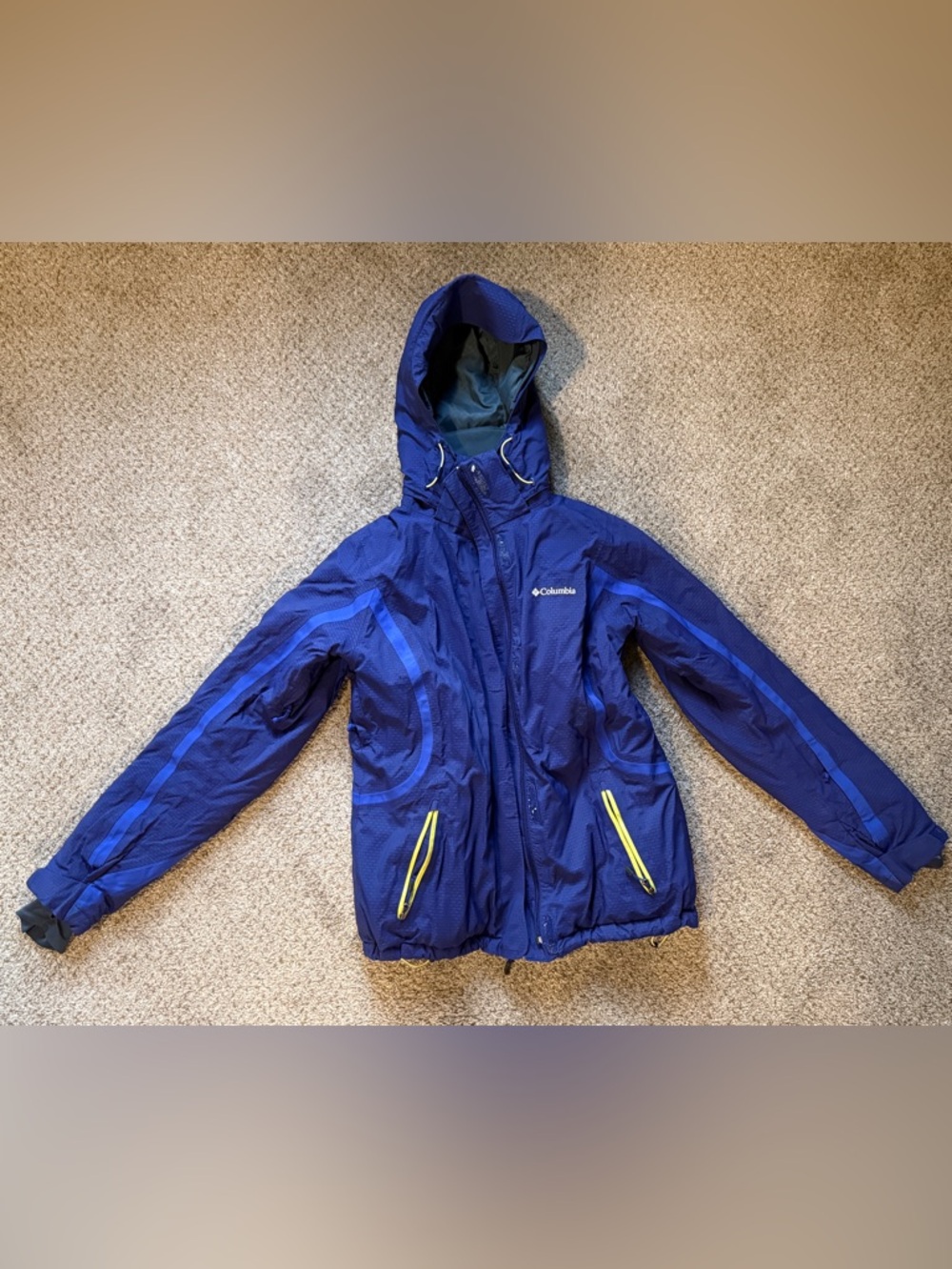 COLUMBIA Omni-Heat Thermal Hooded Jacket Women's size M Purple Blue Zip Up